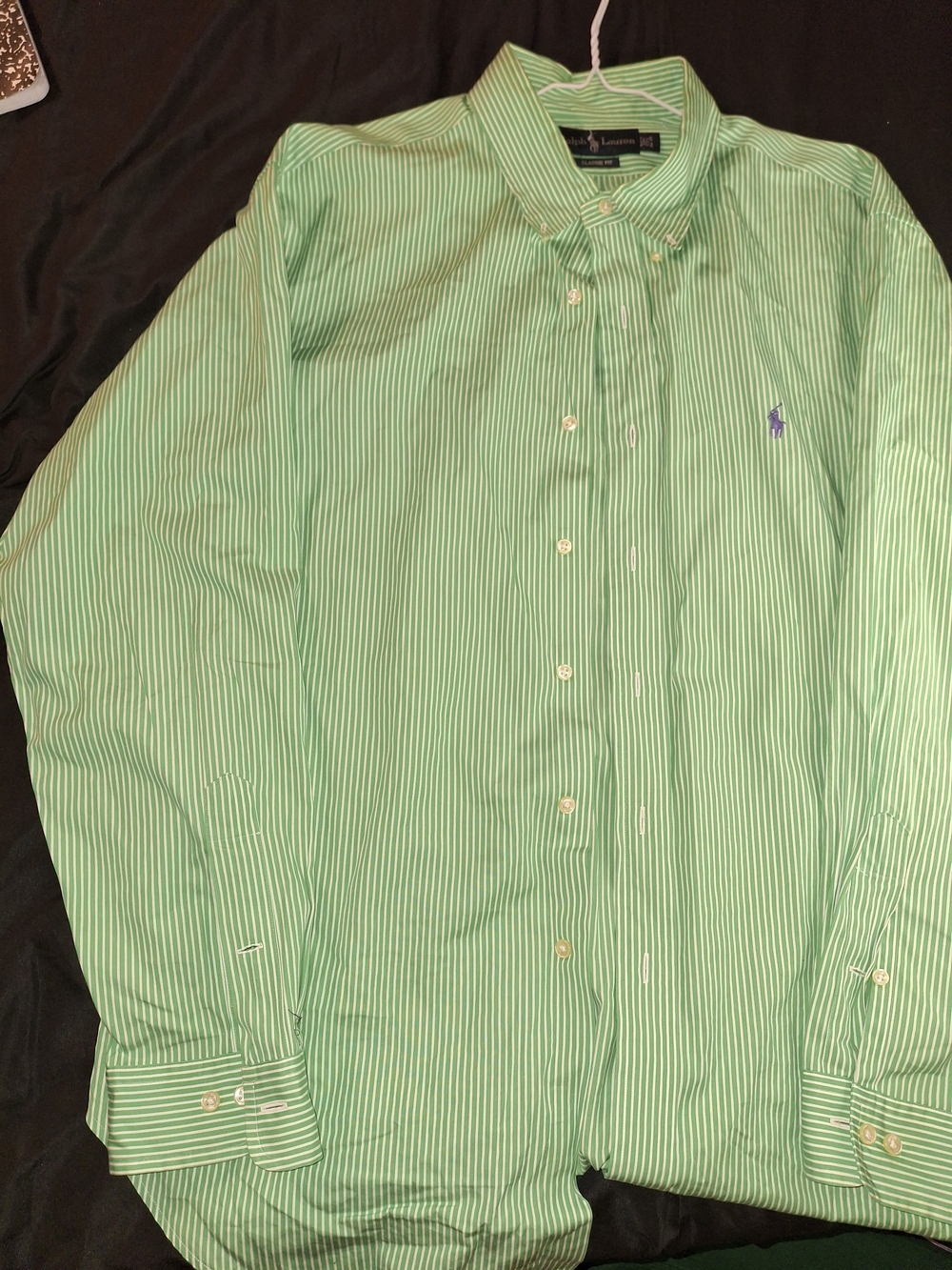 Ralph Lauren Men’s Green Striped Button-Down Shirt - Picture 5 of 5